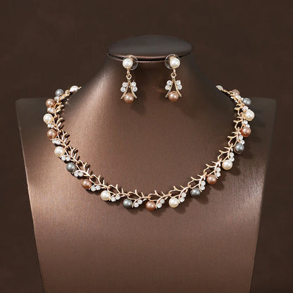 Itacazzo Bride Accessories Exquisite Necklace Earrings Three Piece Set&Suitable for Women's Wedding, Birthday, Party Matching