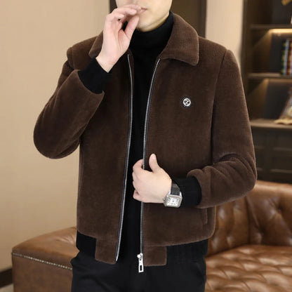 Winter Faux Fur Jacket for Men Thick Warm Fur Integrated Jacket High-quality Casual Business Windbreaker coats men clothing