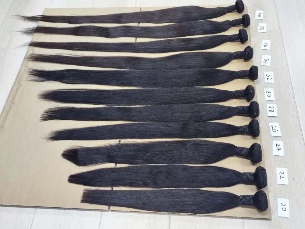 ALIANNA 26-Zoll-Echthaar-Bündel 10A brasilianisches unbehandeltes Haarwebe 30 38 40 Zoll glatte Echthaar-Bündel Haarverlängerungen
