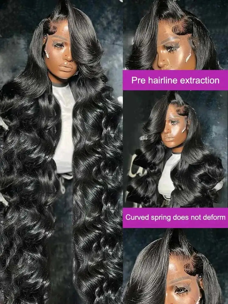 Raw Indian Body Wave 250% Density 40 42 inch 13x6 HD Lace Front Human Hair Wigs 13x4 Frontal Wigs Women Glueless Closure Wigs