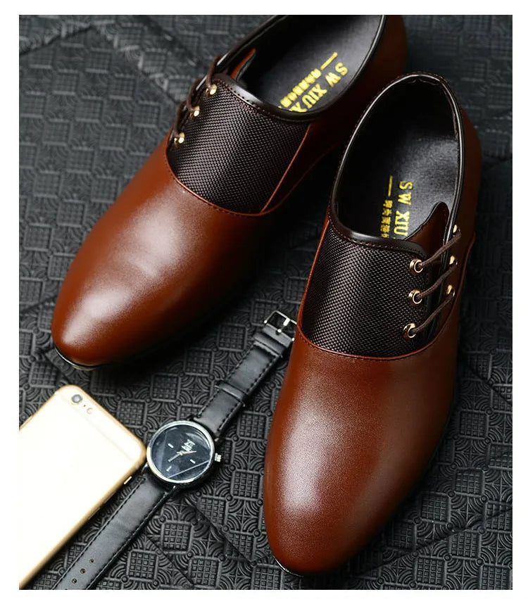 2026 Classic Men Dress Shoes Round Toe Cow Leather Business Casual Shoes Mens Wedding Shoes Oxford Formal Shoes Big Size 38-48