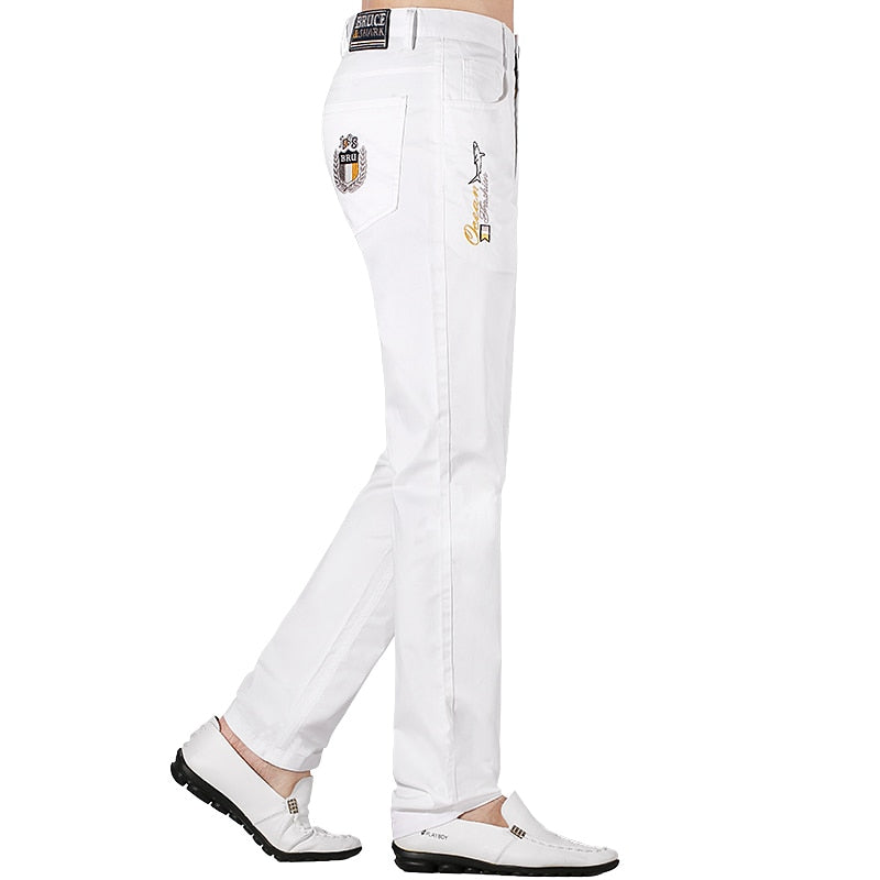 New Men's Pants Summer Casual Fashions Loose Straight Men's Trousers 97%cotton stretch Fabric big Size Bruce&amp;Shark