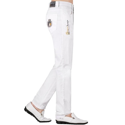 New Men's Pants Summer Casual Fashions Loose Straight Men's Trousers 97%cotton stretch Fabric big Size Bruce&amp;Shark