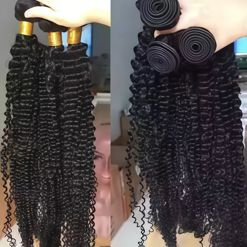 Jerry Curly Bundles Natural Black Kinky Curly Human Hair Bundles Bouncy 12 To 42 Inch 2 3 4 Pcs Raw Remy Hair Extensions