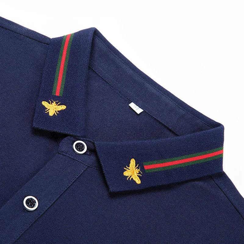 Design Brand Quality Men's Polo Shirt Lapel Bee Embroid Short Sleeved New Summer T-Shirt Business Classic Fashion Trend Menswear