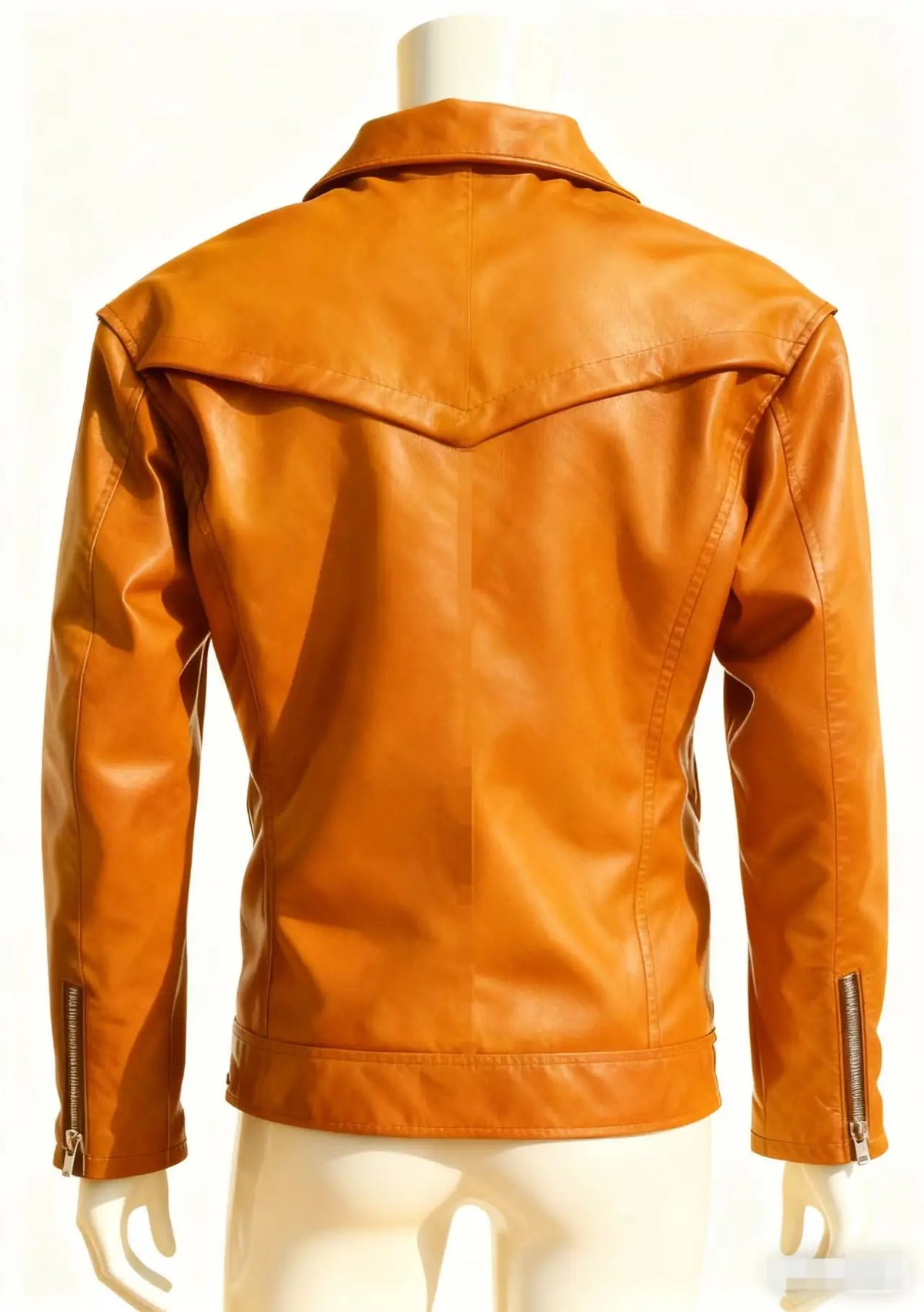 Winter and Autumn Men's Oversized Button-down PU Leather Coat with Multiple Zippers Polo Jacket, with Many Zippers