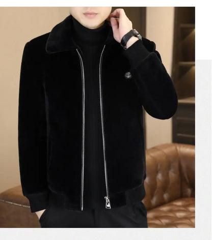 Winter Faux Fur Jacket for Men Thick Warm Fur Integrated Jacket High-quality Casual Business Windbreaker coats men clothing