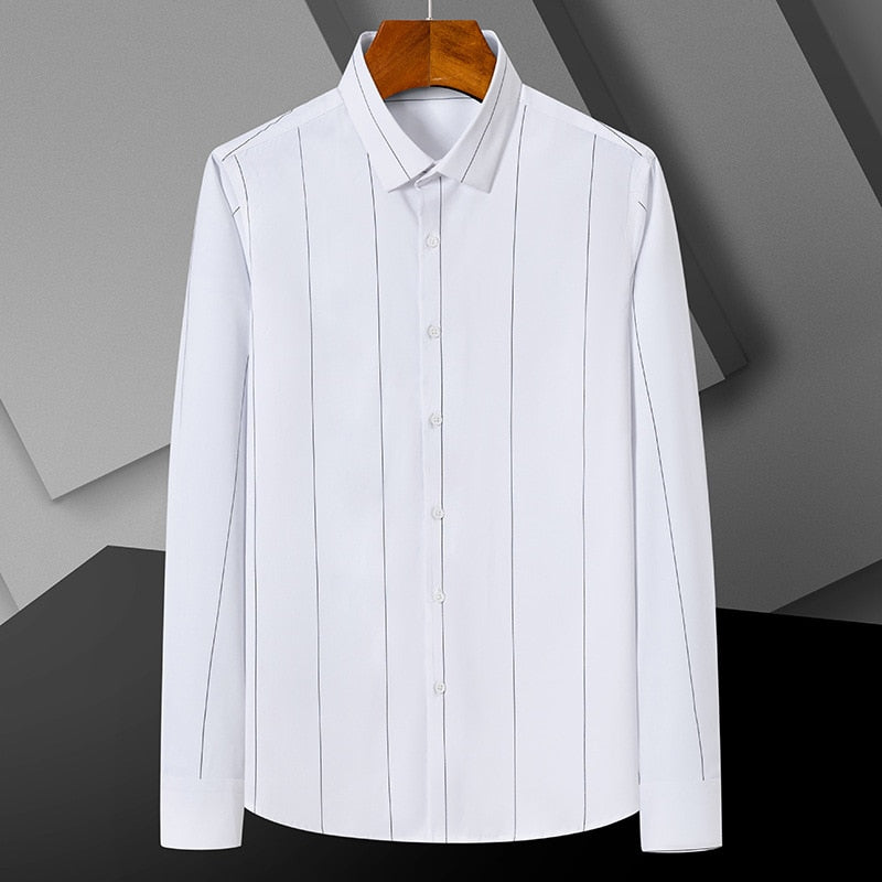 New Spring and Autumn High Quality Stripe Men's Social Gentleman Long Sleeve Shirts Dress Breathable Business Casual Men Shirt