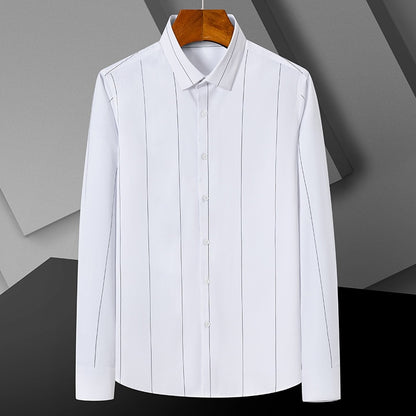 New Spring and Autumn High Quality Stripe Men's Social Gentleman Long Sleeve Shirts Dress Breathable Business Casual Men Shirt