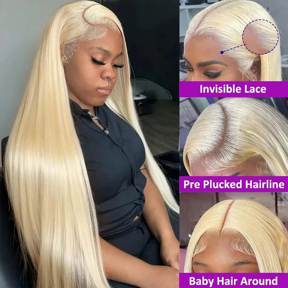 300er Dichte Echthaarperücke 13x4 13x6 HD Lace Frontal Perücke Echthaar Blond 613 Lace Front Perücken Rohhaar Vietnamesische Glatte Perücken Für Frauen