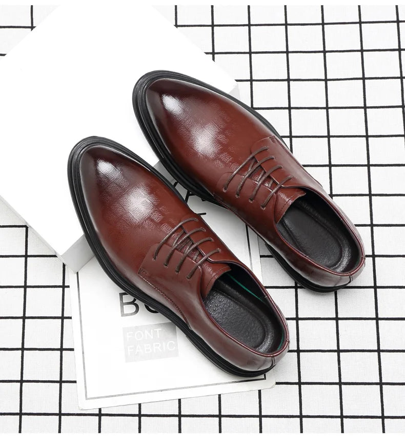 Elevator Shoes Men Dress Shoes 3/6/8 cm Men Formal Shoes Winter/Spring Classic Business Luxury Men Oxfords Footwear Suit Shoes