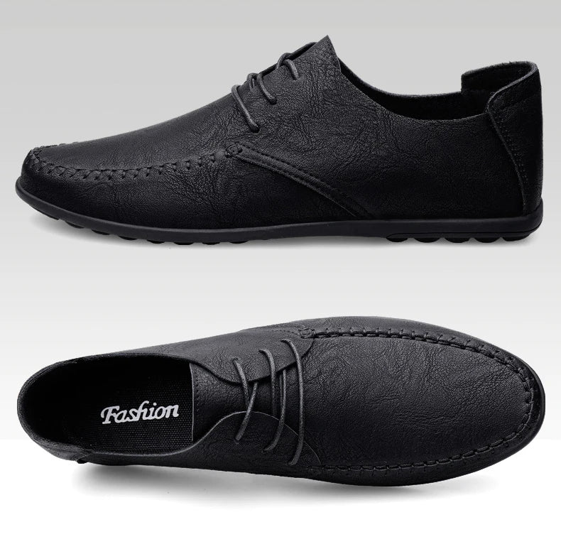 Leder Herrenschuhe Mode Formelle Herrenschuhe Mokassins Italienische Atmungsaktive Herren Loafer Schwarz Übergröße 38-47