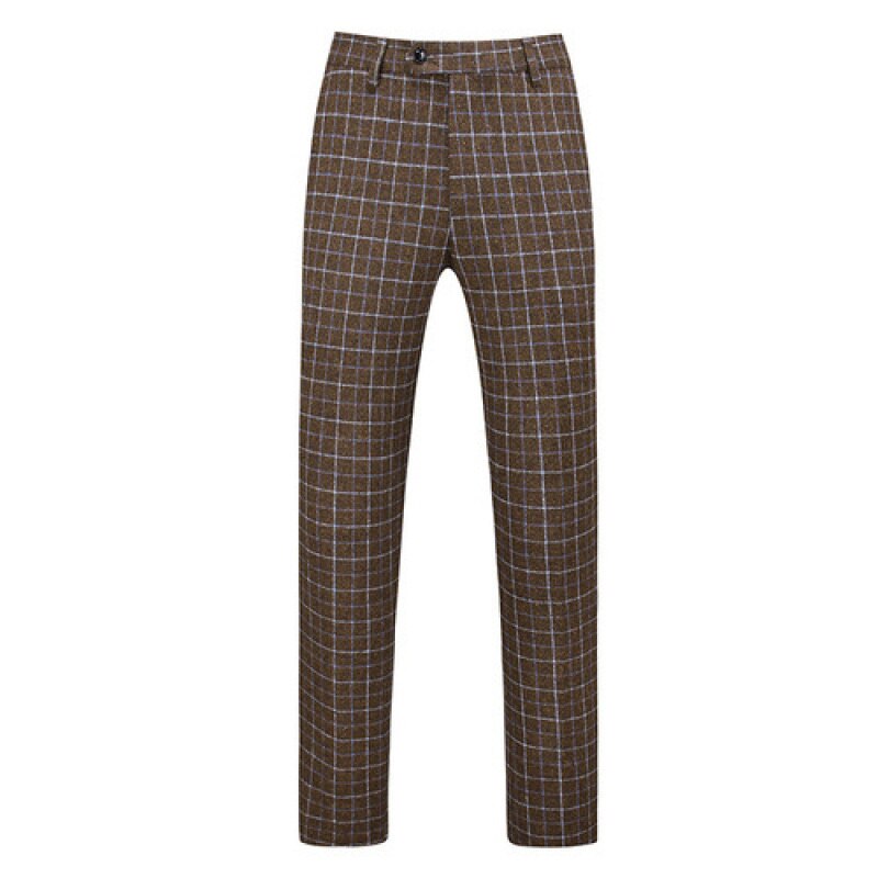 Men Pants Winter Autumn Casual Fashion Plaid Loose Business Pants New Pantalones Male Straight Casual Suit Trousers