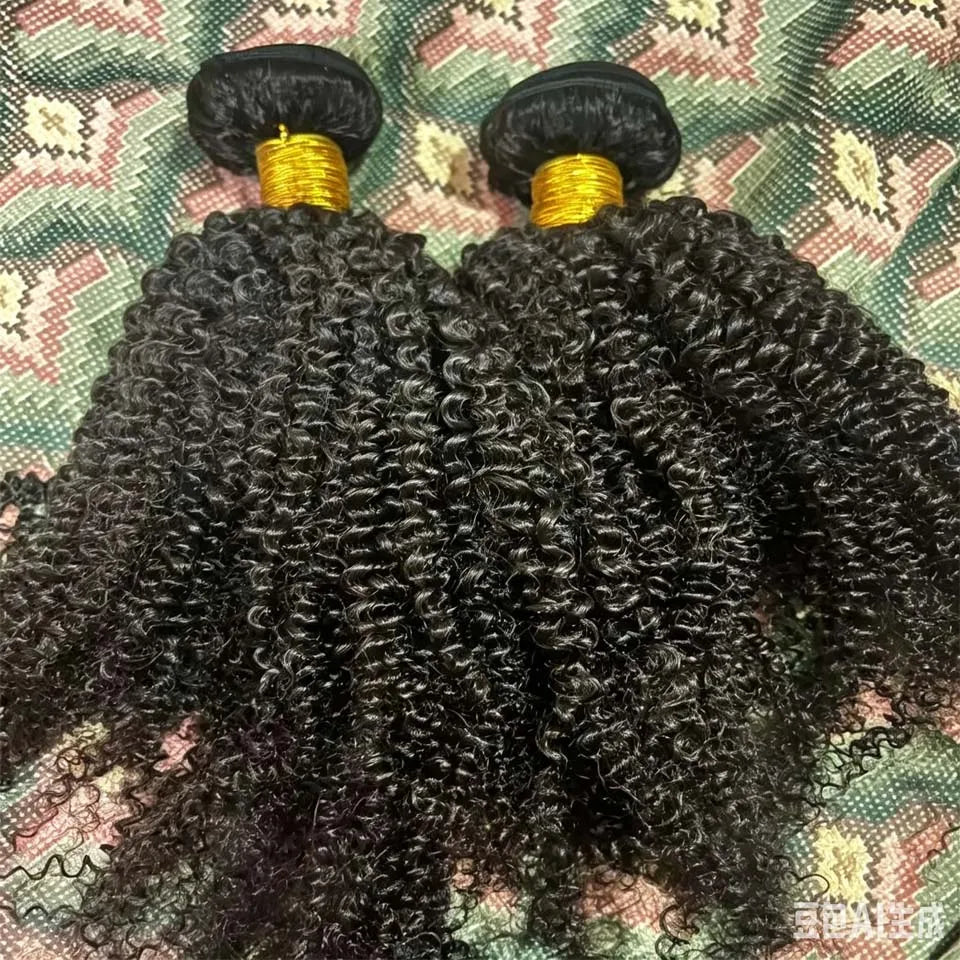 Kinky Curly Bundles Human Hair 28 30 Inches 2 3 4 Bundles Unprocessed Virgin Burmese Afro Curly Bundles 4c Curls Humn Hair Double Weft Hair Extension