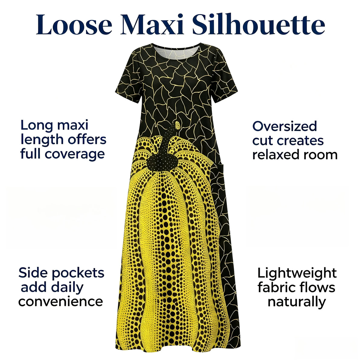 Freeacy 2026 Summer New Artistic Print Maxi Dress for Women Round Neck Short Sleeve Casual Party Dresses Vacation Sundress