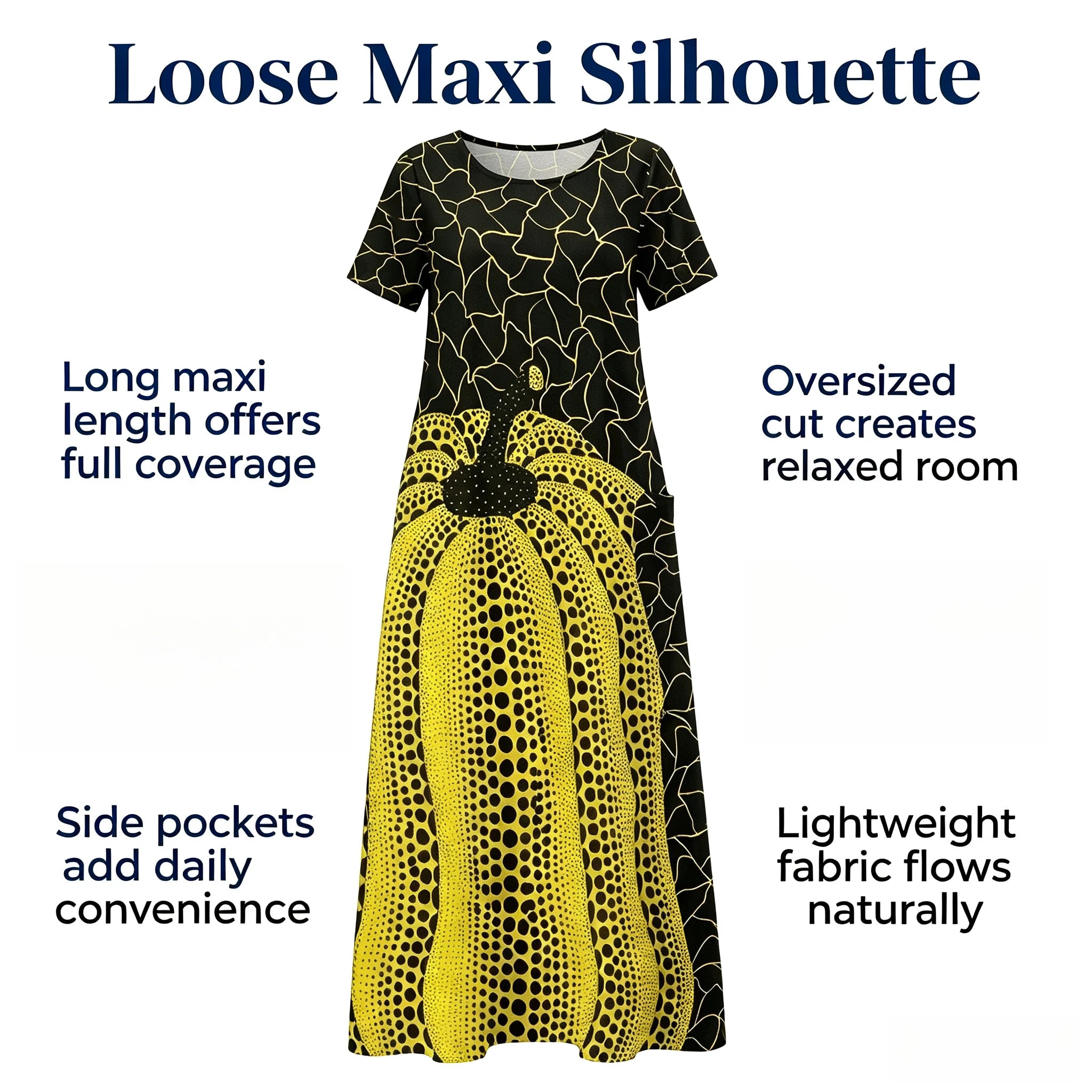 Freeacy 2026 Summer New Artistic Print Maxi Dress for Women Round Neck Short Sleeve Casual Party Dresses Vacation Sundress