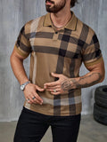 The new men's short-sleeved POLO shirt for summer 2025 features a casual and fashionable 3D striped pattern print