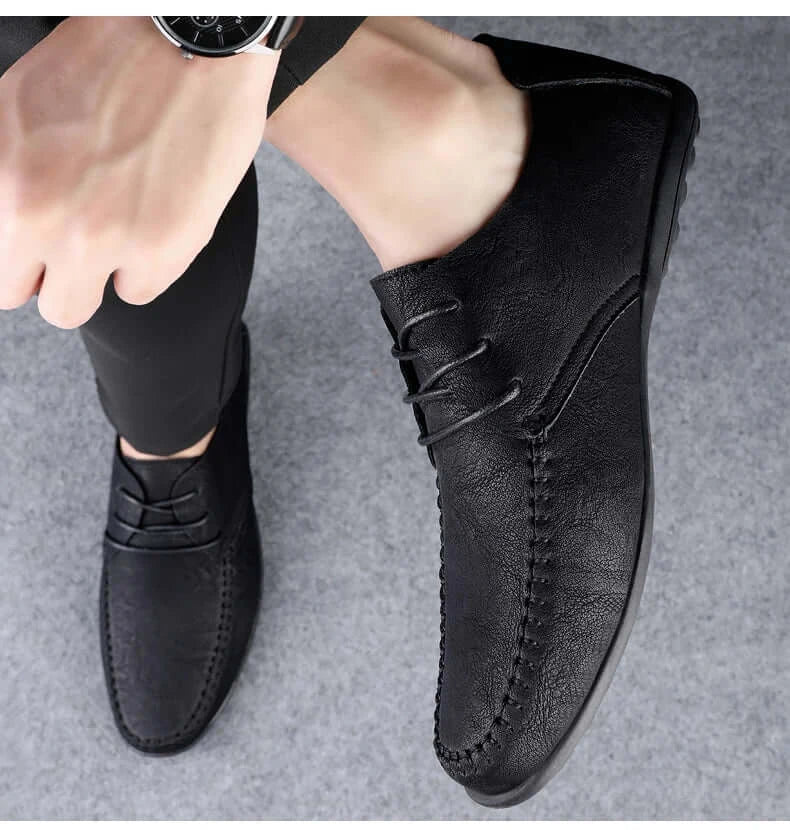 Leder Herrenschuhe Mode Formelle Herrenschuhe Mokassins Italienische Atmungsaktive Herren Loafer Schwarz Übergröße 38-47