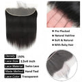 Straight 13x6 Lace Frontal Only 12A Brazilian Virgin Human Hair 2x6 Lace Closure 4x4 5x5 Transparent Swiss Lace Closure