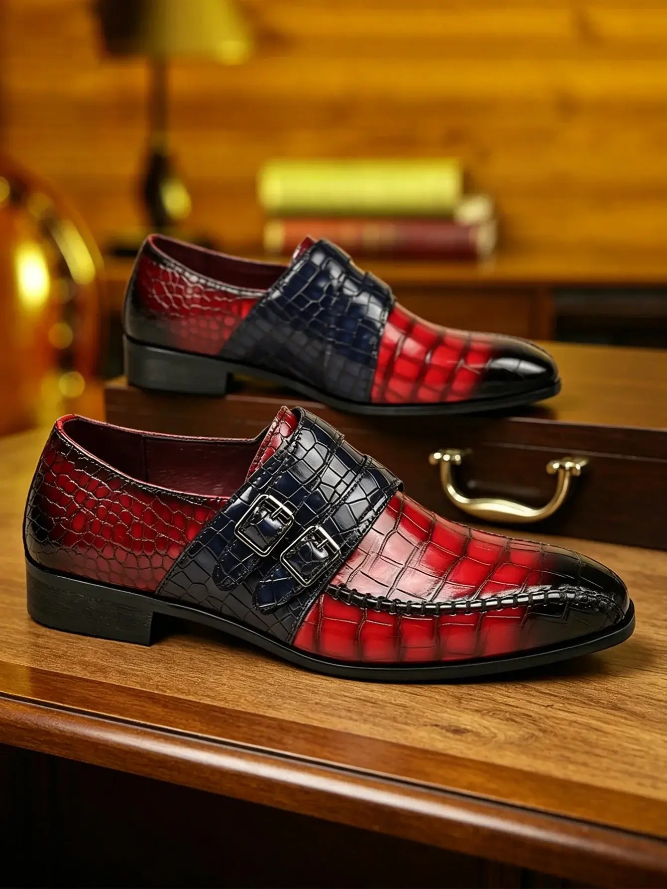 Luxus Herren Anzugschuhe Krokodilmaserung Leder Schuhe Herren Schnalle Freizeitschuhe Hochzeit Party Schuhe Hochwertige Business Herren