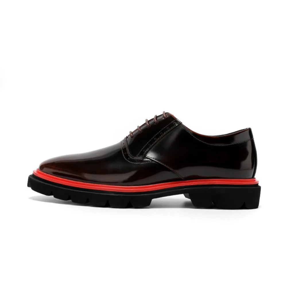 Echte Vollnarbenleder Herren Business-Schuhe Polierter britischer Stil Business Casual Oxford-Schuhe Mode Color-Block Spitz zulaufend