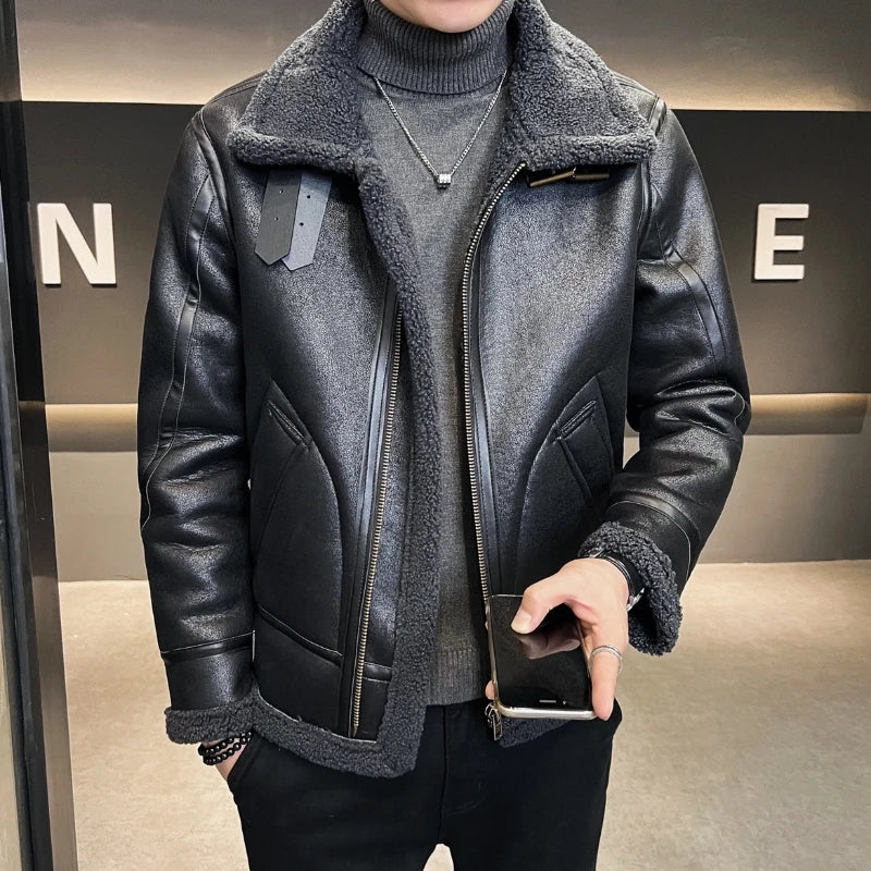 Autumn Winter  Men's Top Jackets  High Quality Fur In One  Men's Casual Daily Wear Jackets  Upset To Keep Warm Thermal Coats