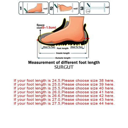 SURGUT Men's Leather Boots  New Ankle Motorcycle Boots Retro Handmade Luxury Lace Up Waterproof Shoes For Men Working Boots