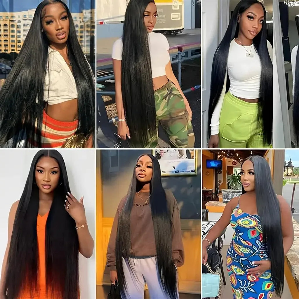 16A Straight Human Hair Bundles Brazilian Real Remy Weave Hair 3 4 5 Pcs 100% Unprocessed Raw Hair Bundles Extensions Natural Black For Women