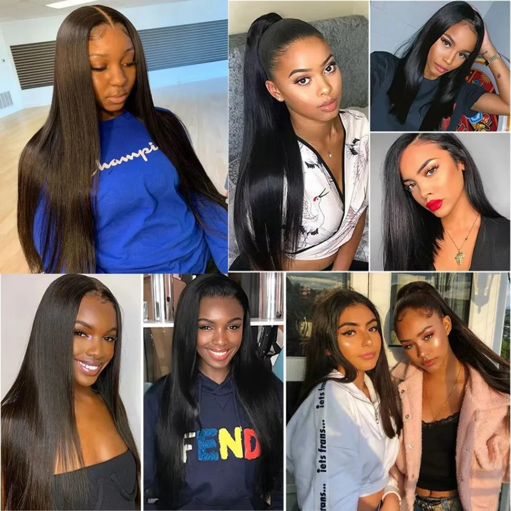 Straight 13x6 Lace Frontal Only 360 Lace Brazilian Virgin Human Hair 2x6 Lace Closure 4x4 5x5 Transparent Swiss Lace Closure