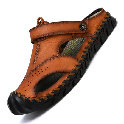 Sandals Summer Men Leather  Classic Men Shoes Slippers Soft Sandals Men Roman Comfortable Outdoor Walking Footwear