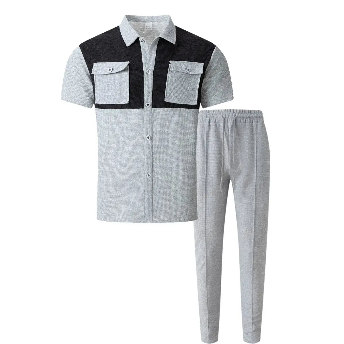 2025 Sommer Herren Casual Kurzarm-Hosenanzug Mode Gut Aussehendes Arbeitsanzug Passendes Farbhemd Outdoor Cardigan Hemd Zweiteiler