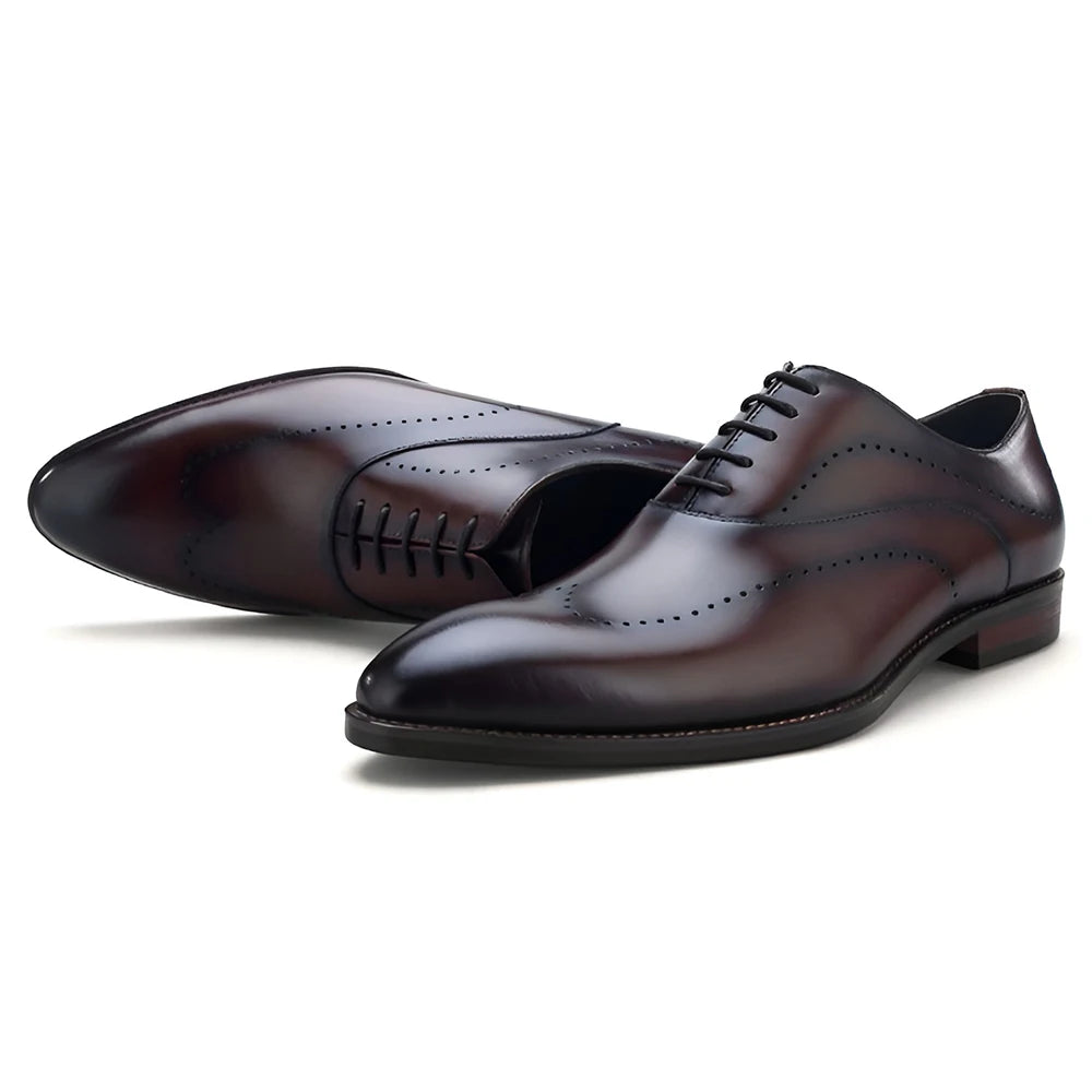 Vollnarbenleder Business Oxford Schuhe für Herren Formelle Derby-Schuhe Alltagskleidung