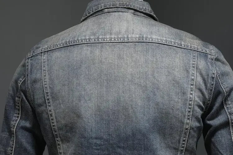 Men's Retro Classic Denim Jacket Autumn Street Trend Handsome Riding Windproof Men's Clothing High Street Casual Lapel Jacket