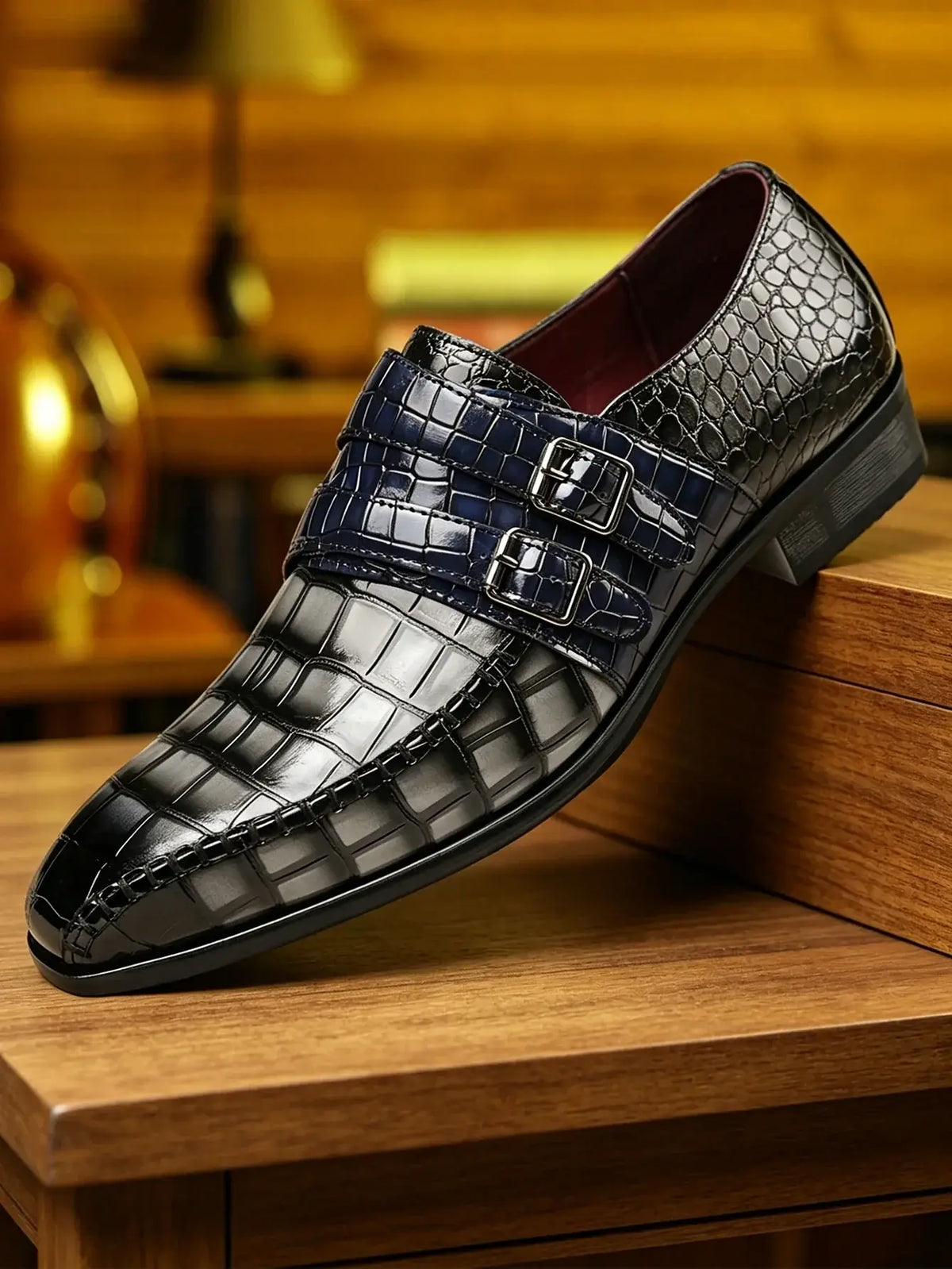 Luxus Herren Anzugschuhe Krokodilmaserung Leder Schuhe Herren Schnalle Freizeitschuhe Hochzeit Party Schuhe Hochwertige Business Herren