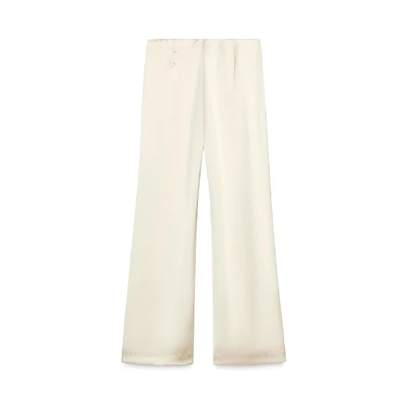 Elegant Tube Tops Women's Trouser Suits Backless Top Wide Leg Pants  Spring Summer High Street Fashion 2 Pieces Set Women