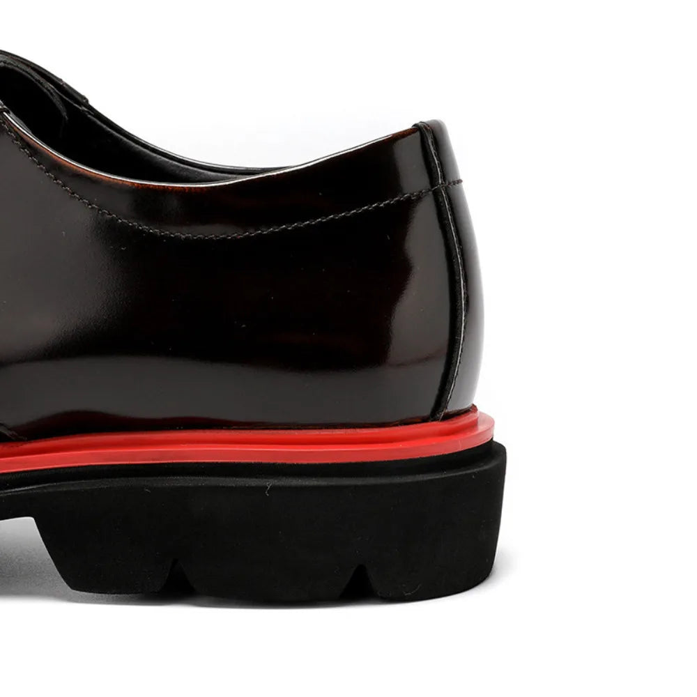 Echte Vollnarbenleder Herren Business-Schuhe Polierter britischer Stil Business Casual Oxford-Schuhe Mode Color-Block Spitz zulaufend