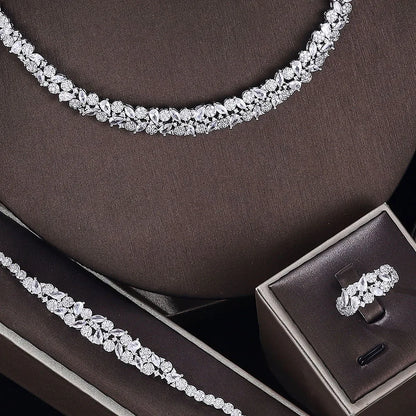 Hotsale African 4pcs Bridal Jewelry Sets New Fashion Dubai Jewelry Set For Women Wedding Party Accessories Design