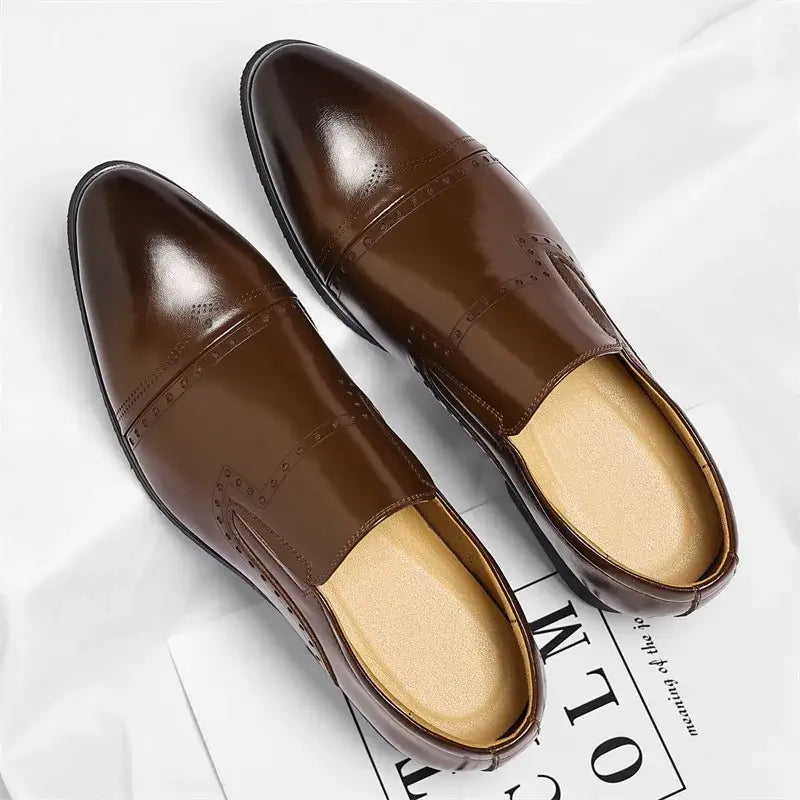 Big Size Dress Shoes for Men Solid Color Summer Autumn Fashion Business Casual Shoes Male British Style Cow Leather Shoe Man
