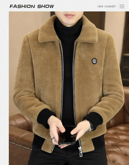 Winter Faux Fur Jacket for Men Thick Warm Fur Integrated Jacket High-quality Casual Business Windbreaker coats men clothing