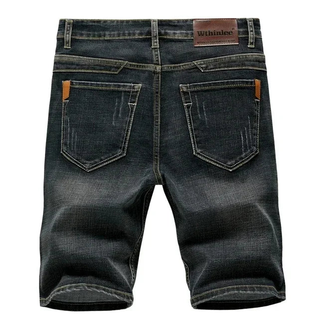 2025 Summer New Men's Denim Shorts Classic Black Blue Thin Section Fashion Slim Business Casual Jeans Shorts Male Brand