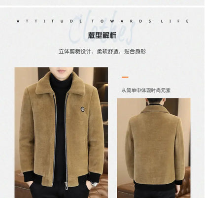 Winter Faux Fur Jacket for Men Thick Warm Fur Integrated Jacket High-quality Casual Business Windbreaker coats men clothing