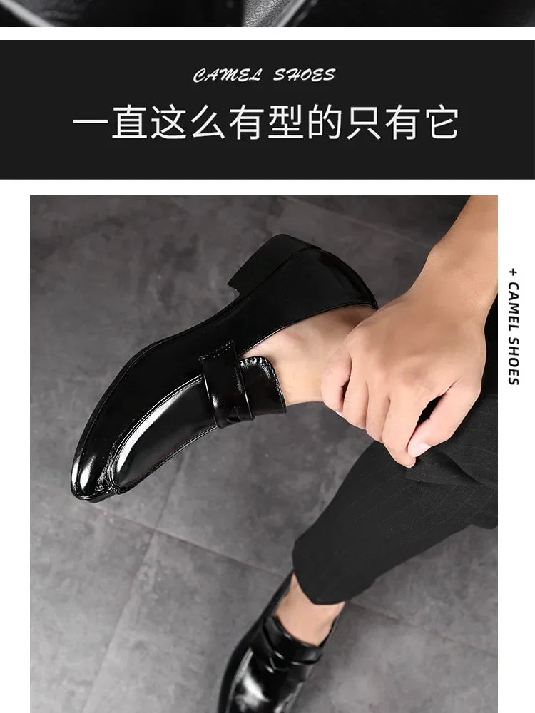 Men Leather Shoes New British Business Dress Shoes Fashion Pointed Social Shoes Casual Shoes Zapatos Hombres