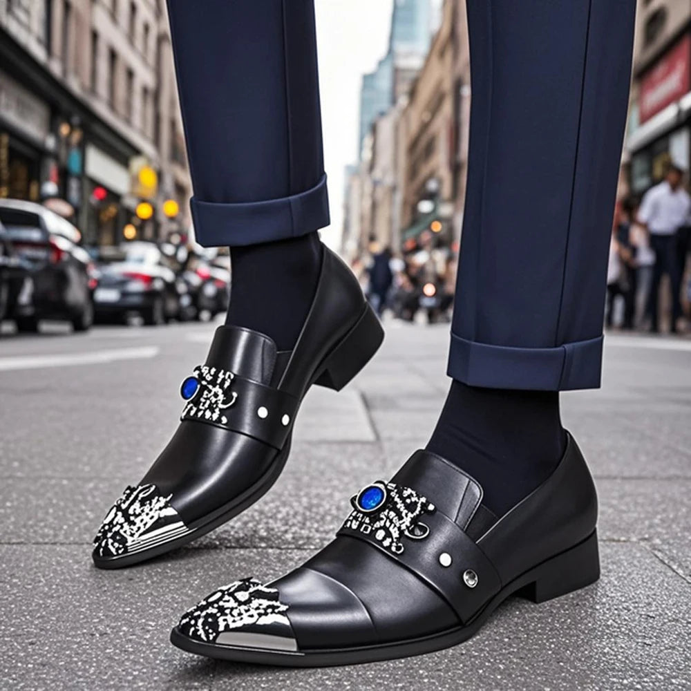 Sommer neue atmungsaktive Business Bankett Herrenschuhe Leder Herren Party Freizeitschuhe Modell personalisierte Show Hochzeitsschuhe