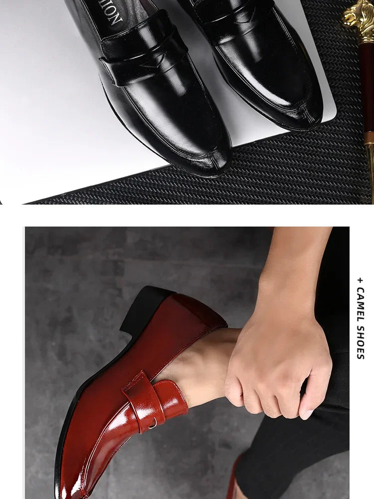 Men Leather Shoes New British Business Dress Shoes Fashion Pointed Social Shoes Casual Shoes Zapatos Hombres