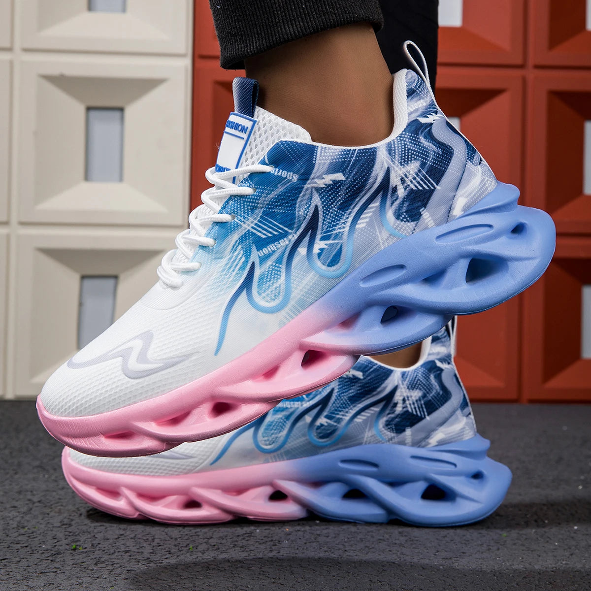 Unisex Running Shoes Men Women Lightweight Mesh Breathable Comfortable Flat Soft Tennis Shoes Summer Lace-up Sneakers Man