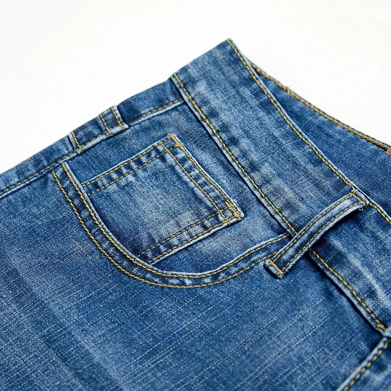 2025 Summer New Men's Denim Shorts Classic Black Blue Thin Section Fashion Slim Business Casual Jeans Shorts Male Brand