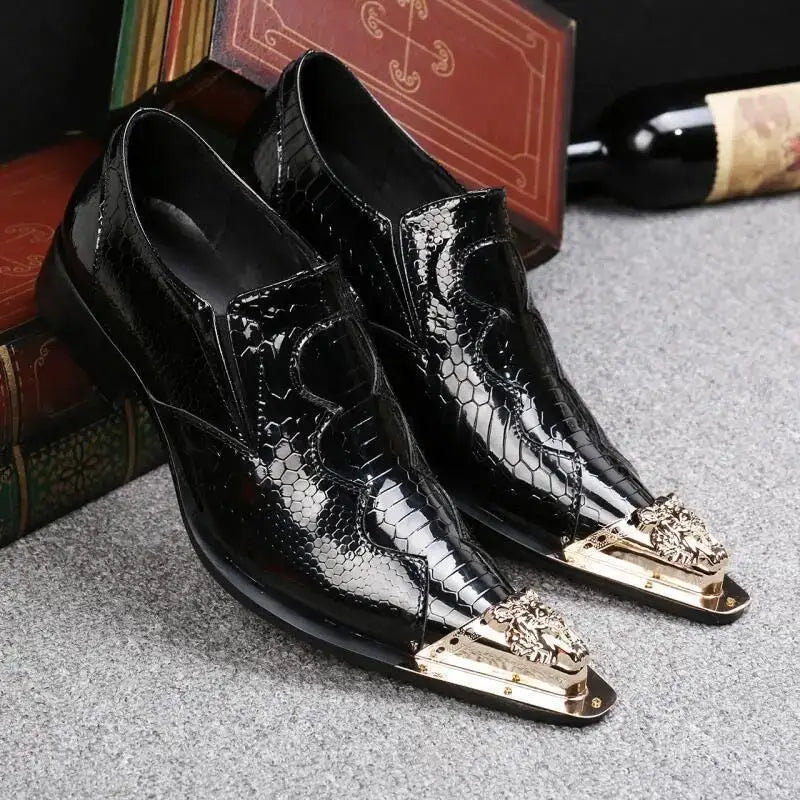 Luxusmarke Herrenschuhe Glitzer Gold italienische Hochzeitsschuhe Herren Leder Spitz Zehe Anzugschuhe Übergröße Herrenschuhe