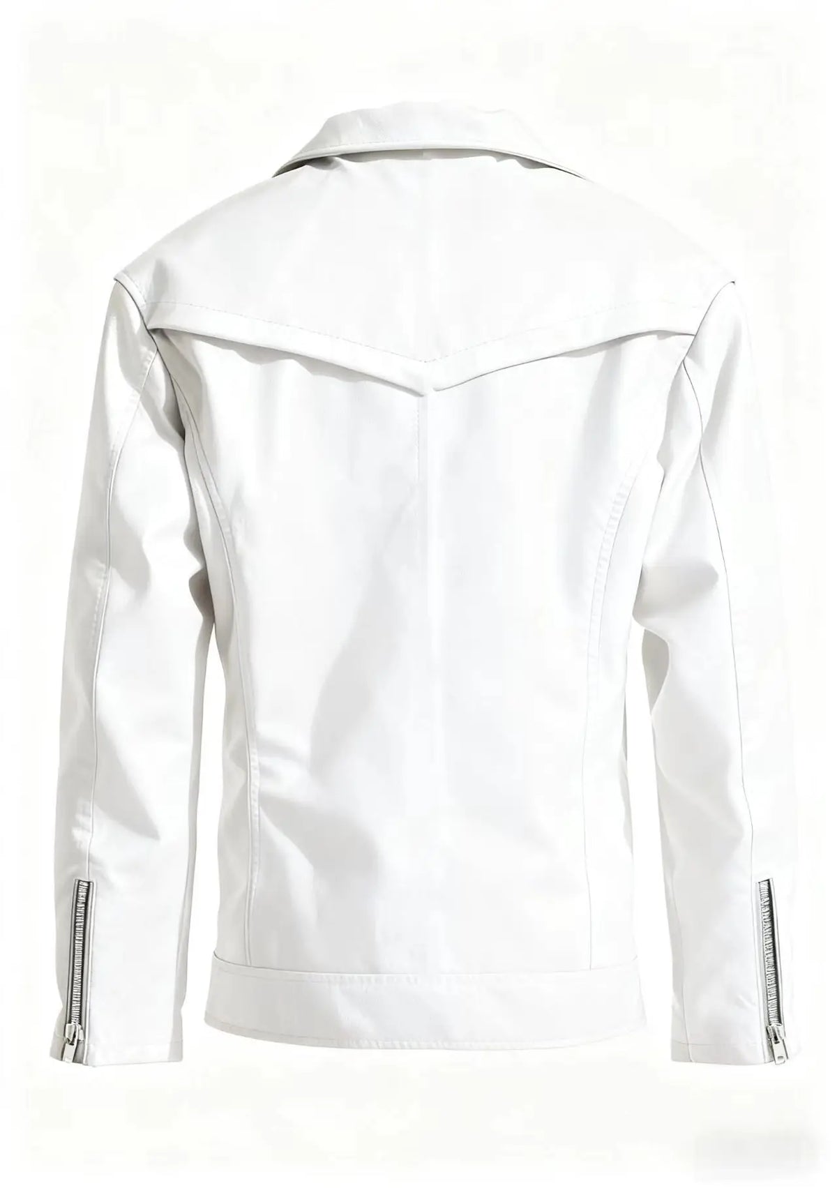 Winter and Autumn Men's Oversized Button-down PU Leather Coat with Multiple Zippers Polo Jacket, with Many Zippers
