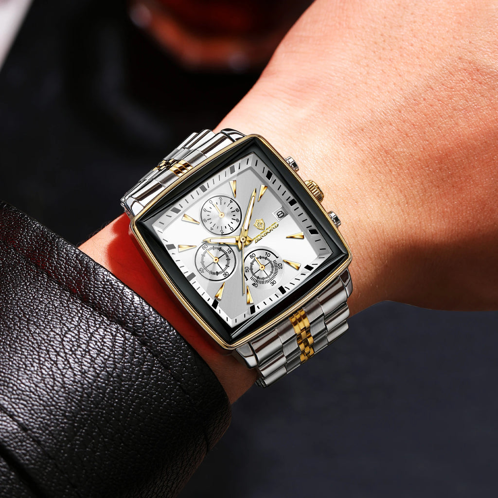 BINBOND Luxury Quartz Watches for Men Auto Date Chronograph Luminous Waterproof Men's Watch Business Sport Fashion Casual Reloj