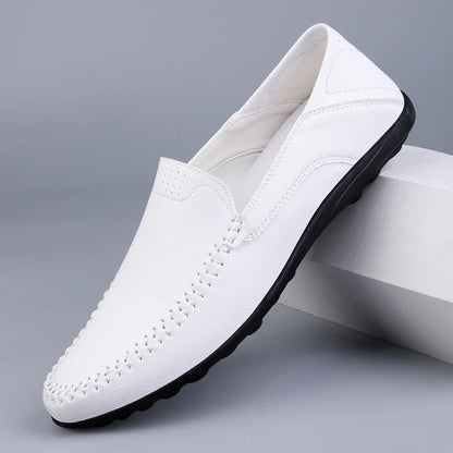 Luxury Leather Men Shoes Casual  Italian Soft Men Loafers Handmade Moccasins Breathable Slip on Boat Shoes Zapatos Hombre